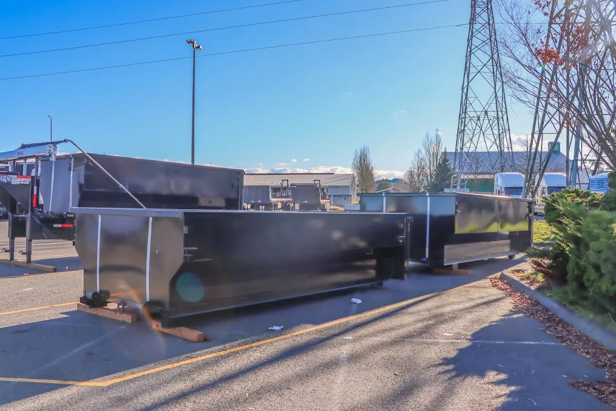 Roll-off dumpster ready for waste disposal at job site for Roofing Dumpster Rental in Edgewater